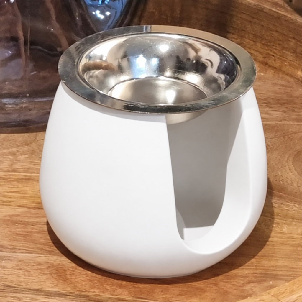 Brûle-parfum arrondi avec une céramique plus blanche